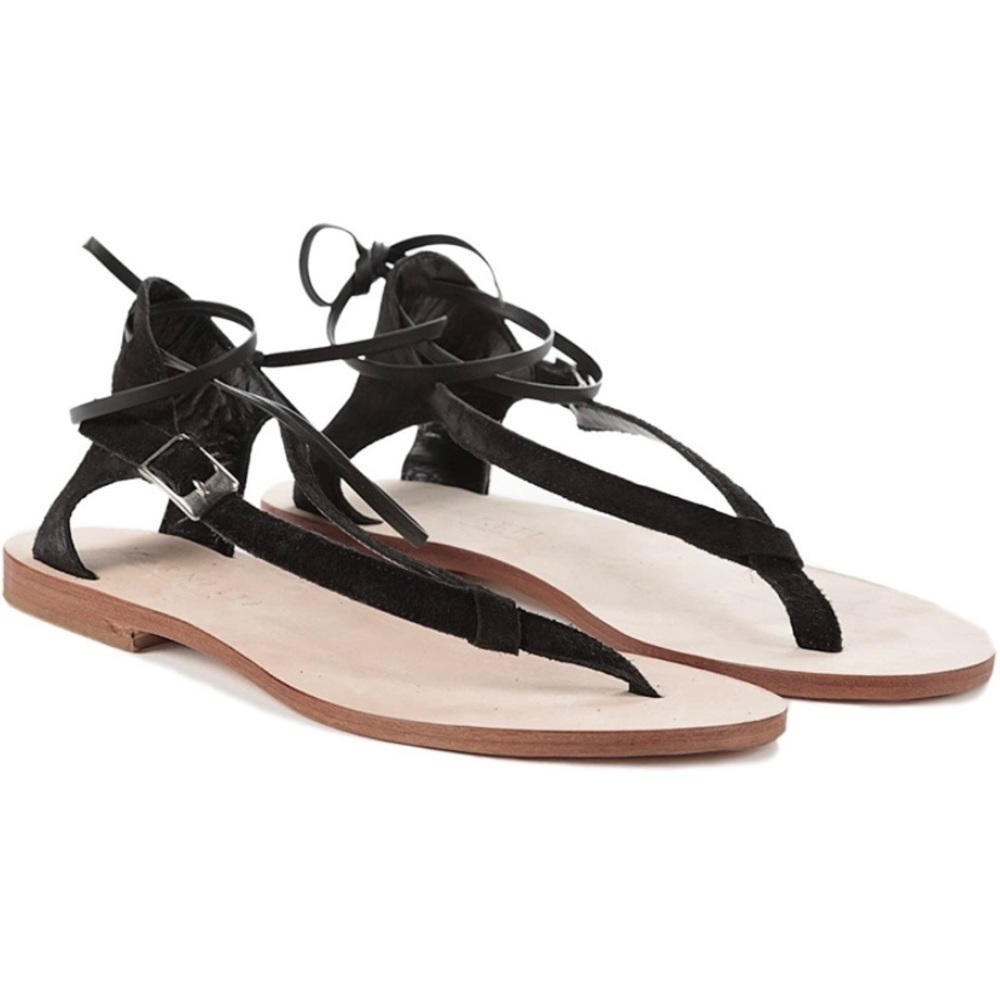 Cornetti Black Suede Sandals Sz 36 / 5.5 NWOT
